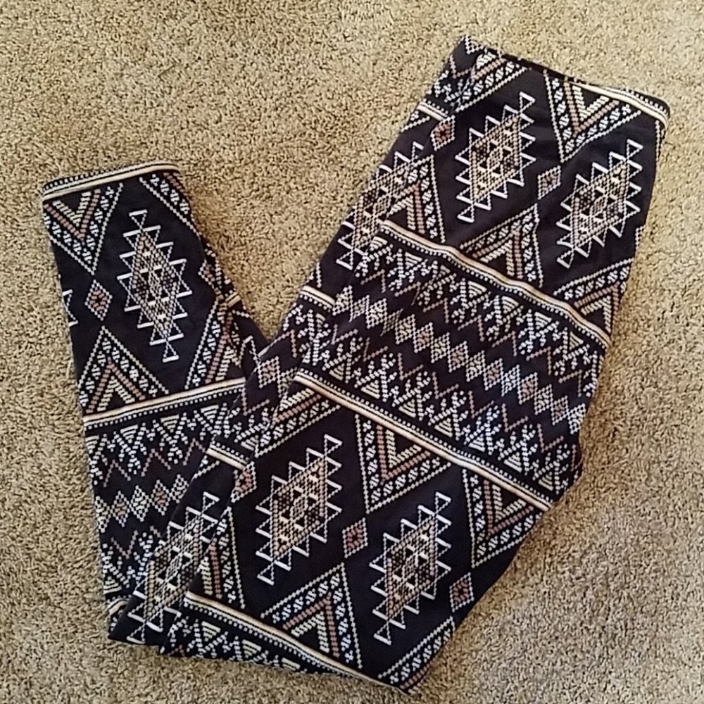 Brown Printed Leggings